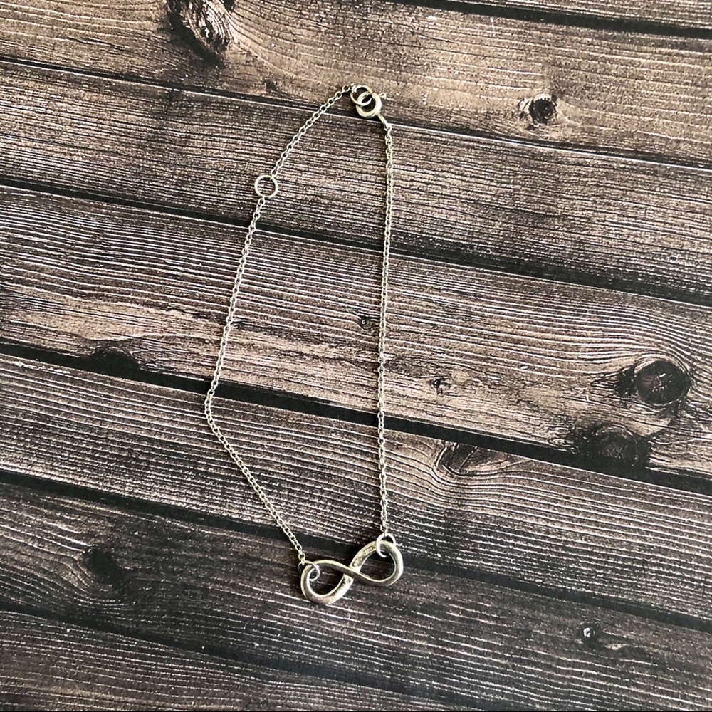 Infinity loop 925 sterling silver bracelet 7-8”